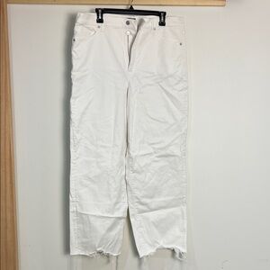White Frayed Hem Jeans